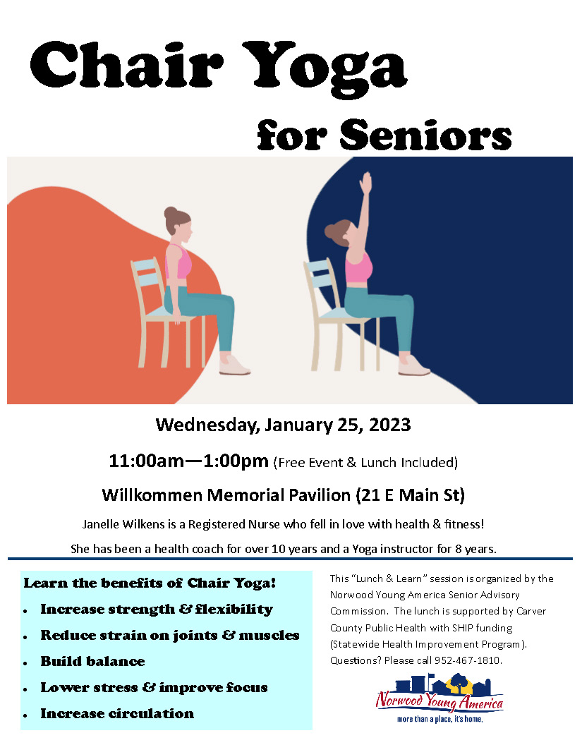 Lunch & Learn Series - Yoga for Seniors Session - Norwood Young America
